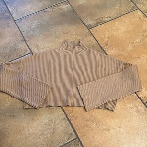 Olivaceous Tan Ribbed Sweater